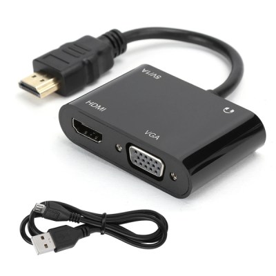 Convertisseur HDMI vers HDMI & VGA + AUDIO / RS-HDHDVGA