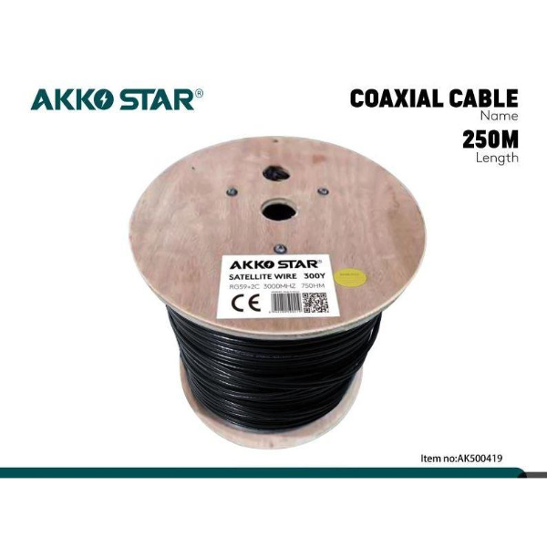 CABLE COAXIAL RG59+2C 300Y AKKO STAR AK500419