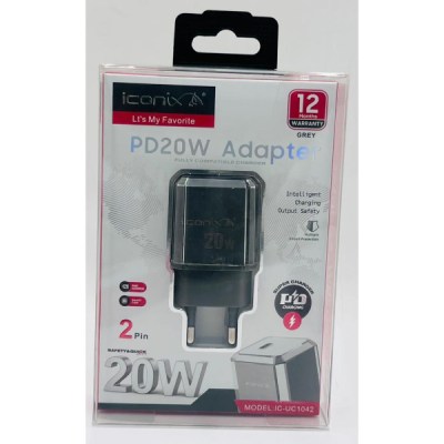 ICONIX IC-UC1042 TETE USB-C 20W POWER ADAPTER