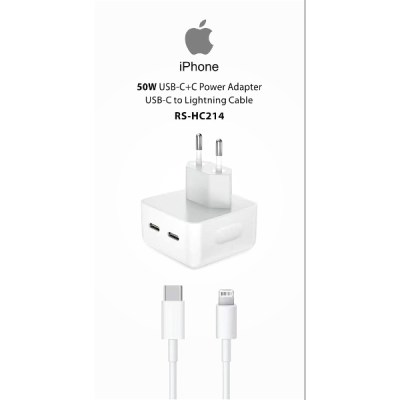 R SCAR RS-HC214 APPLE CHARGEUR IPHONE 50W+CABLE TYPE-C