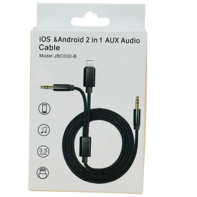 CABLE JBC030-B  Lightning vers Aux 3,5 mm 2 in 1