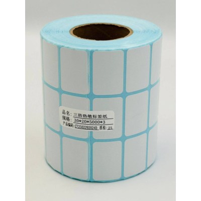 Papier Ruban Thermique 30x20mm (Vendu par pack de 5 Rouleaux de 1000 étiquettes)