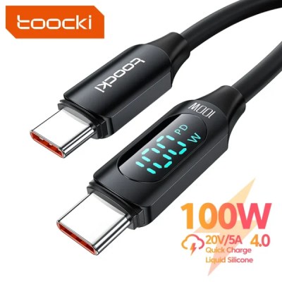 Toocki – Câble USB Type-C PD100W De 2 m - Noir