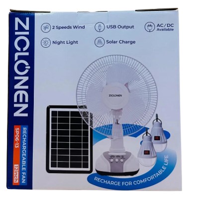 VENTILO SOLAIRE RECHARGEABLE  ZICLONEN SP06-13