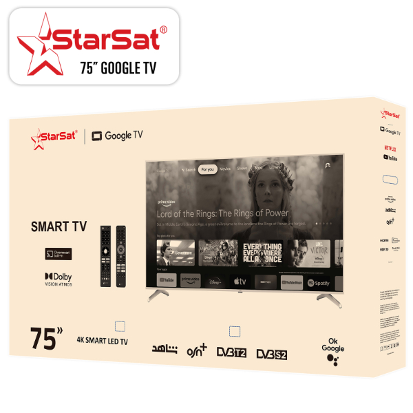 Téléviseur StarSat Google TV 4K 75" SV-EL75T2S2G